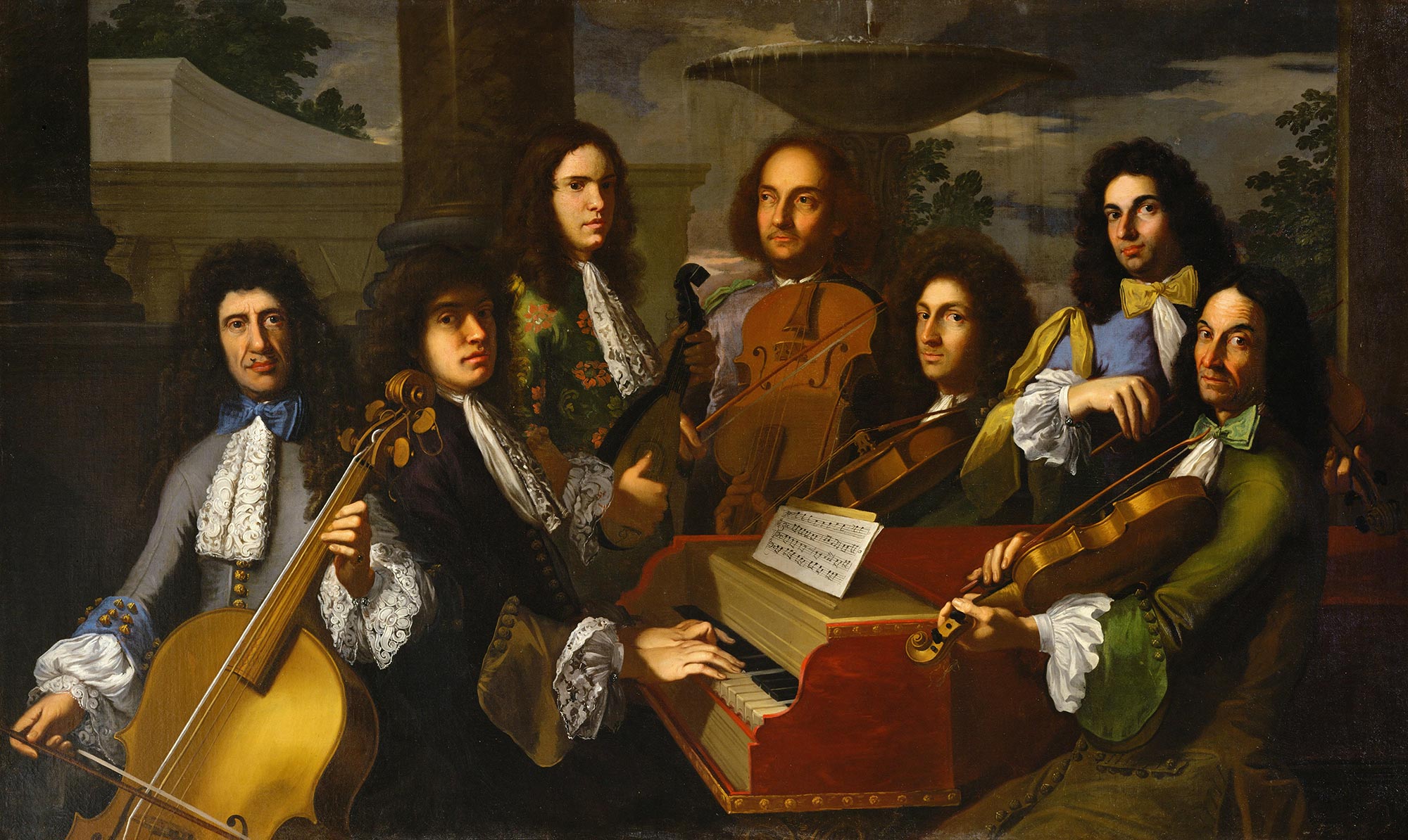 Anton Domenico Gabbiani, I_musicisti_del_principe_Ferdinando_de'_Medici_-_Gabbiani, Palazzo Pitti,Galleria Palatina, Florence, vers 1685