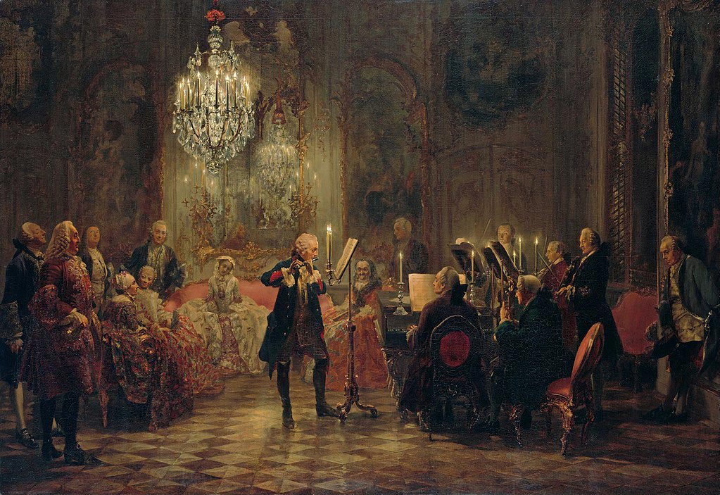 Adolph von Menzel, Le concert de flûte de Frédéric le Grand, domaine public