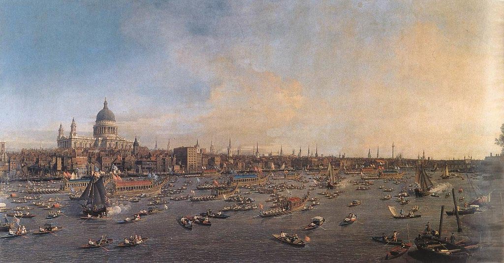 Canaletto, La Tamise et la City de Londres, 1746-47
