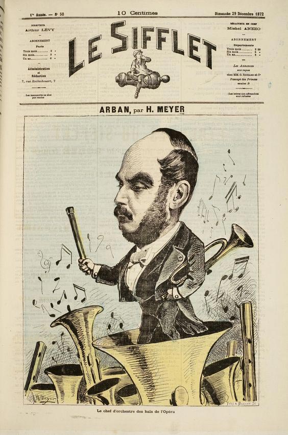 Henri Meyer, Jean-Baptiste Arban, in “Le Sifflet”, 1re année 29 décembre 1872, n° 50, couverture