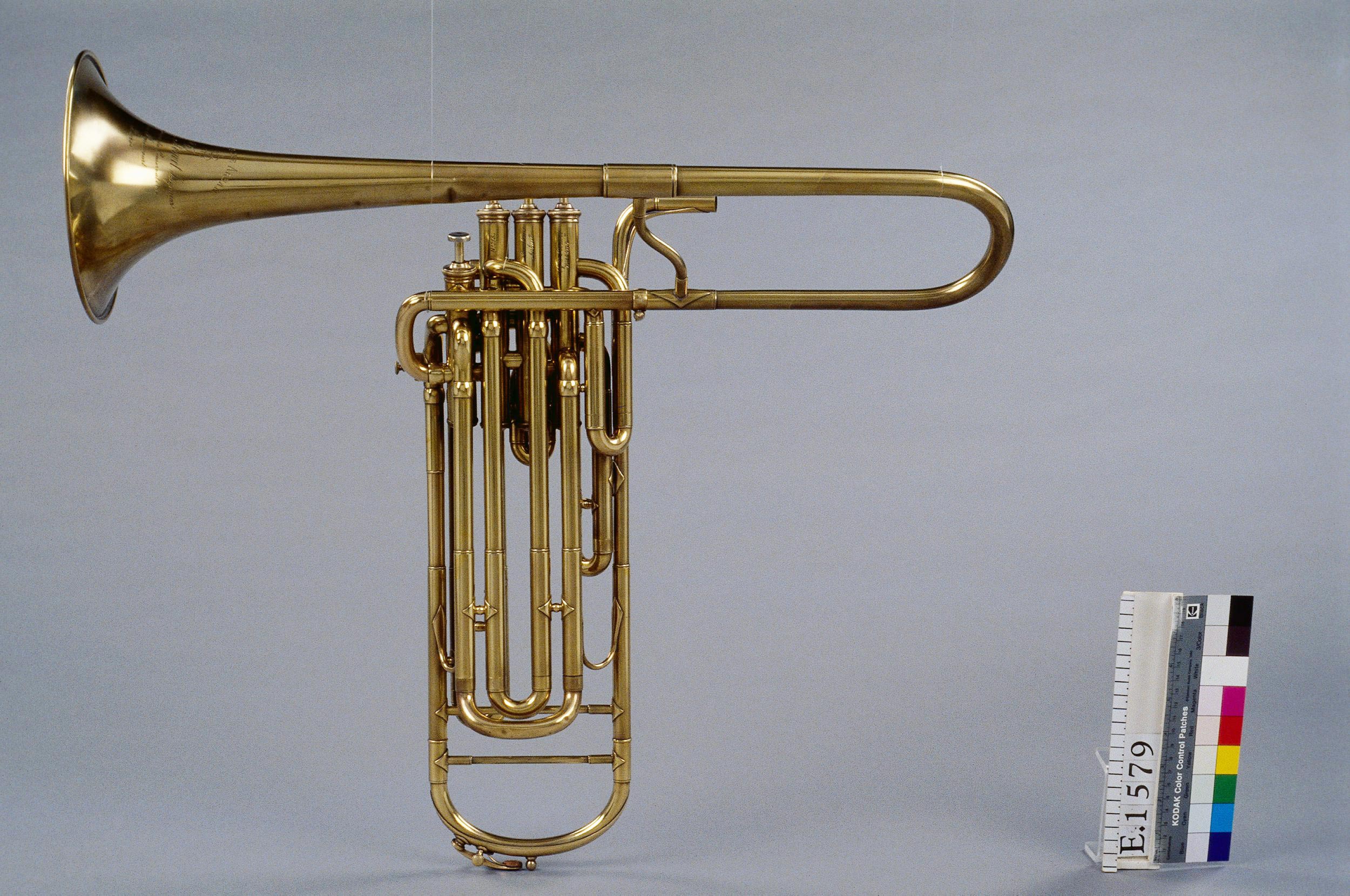 Trombone à pistons, Arban Bouvet, 1888-1889, Musée de la Musique, © Thierry Ollivier