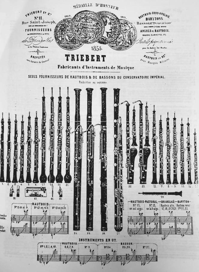 Catalogue des instruments Triebert, 1855, reproduit dans le Larigot, IV, janvier 1989