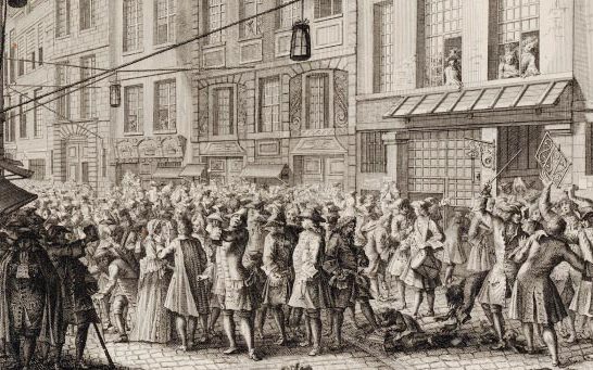 A. Humblot, Rue Quincampoix en l’année 1720, détail
