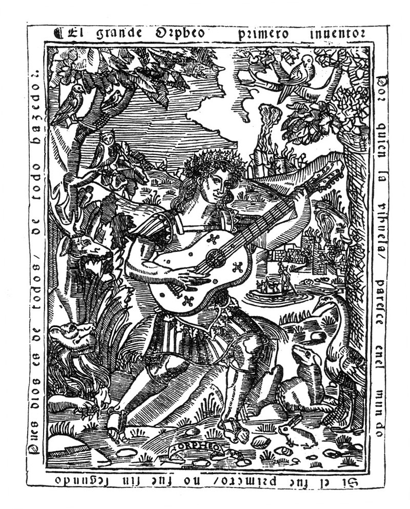 Luis Milan, Frontispice du Libro de música de vihuela de mano, Orphée jouant de la vihuela