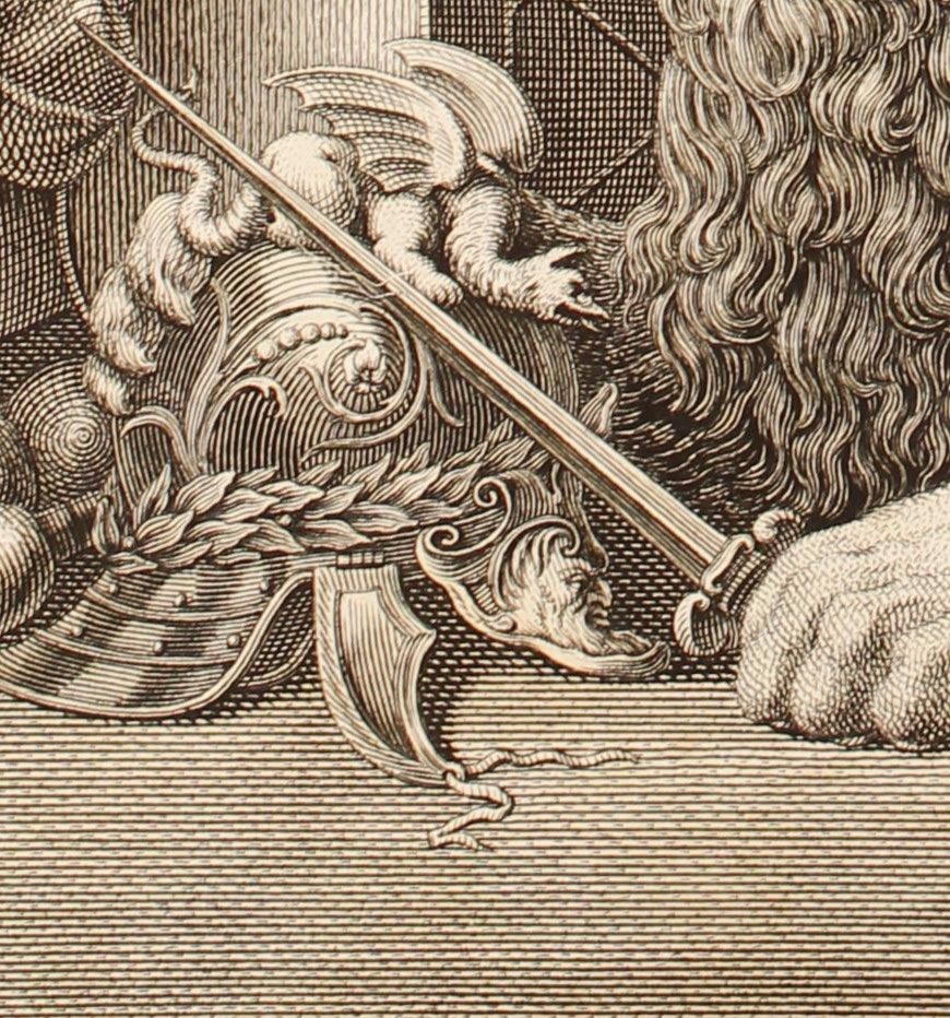 Filippo Morghen, Charles III, 1756, Prado, détail