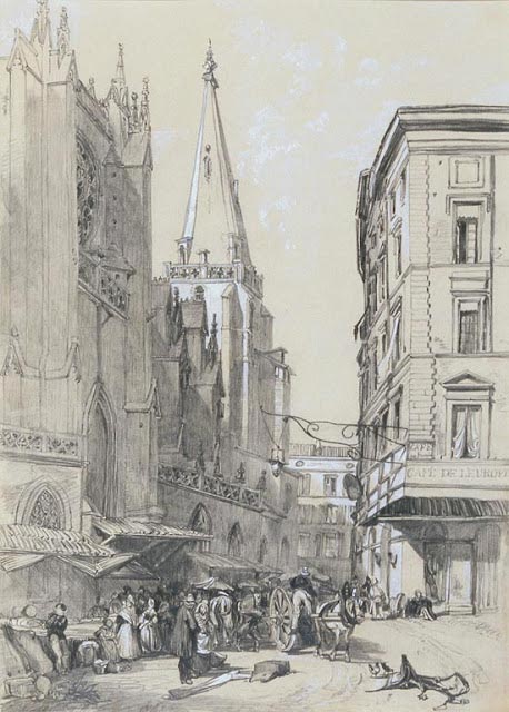 James Duffield Harding, Place de la Fromagerie, Lyon, début XIXème siècle