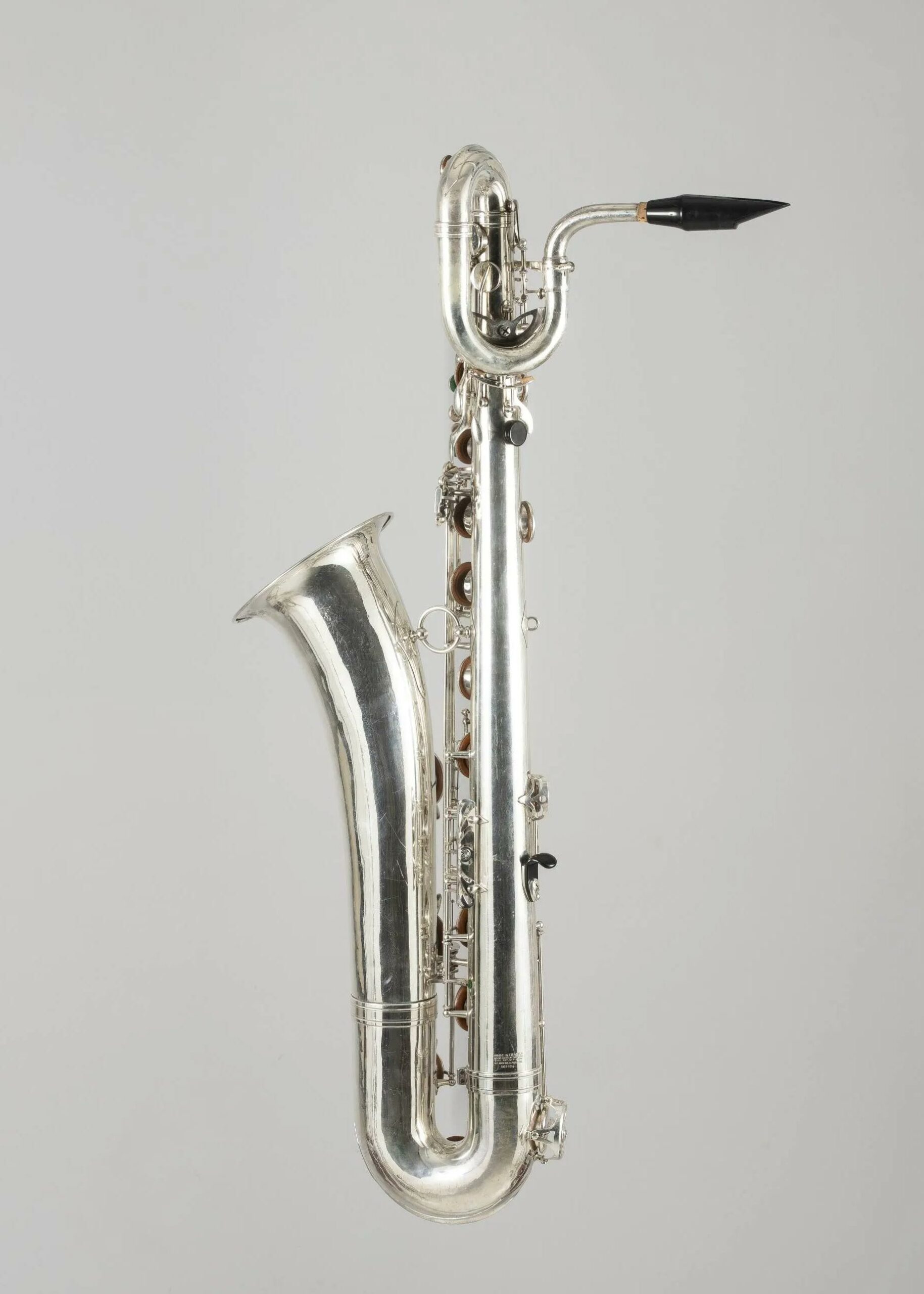 Saxophone baryton en métal argenté SELMER modèle Mark VI de 1969 Instrument mis en vente par Vichy Enchères le 7 novembre 2020 © C. Darbelet