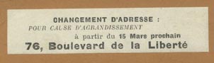 Etiquette ajoutée sur le catalogue d'instruments anciens de Pierre Hel, Lille, Imp. L. DANEL, 1910, Archives Vichy Enchères