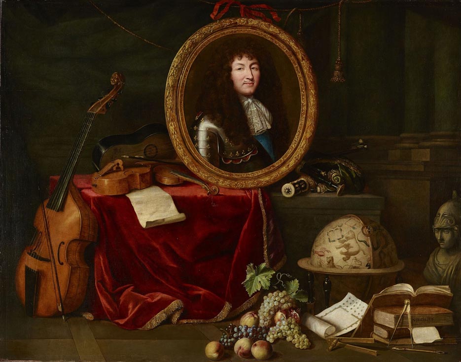 Jean Garnier, Portrait de Louis XIV entouré des arts et des sciences, 1672, Musée de Versailles