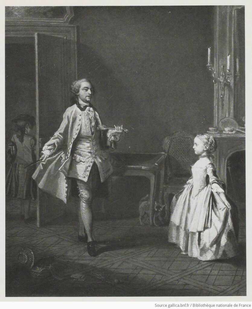 Le maître de danse, Ph. Canot, XVIIIe siècle