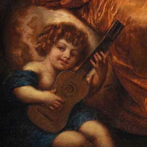 Gaspard Netscher, le petit duc du Maine jouant de la guitare (détail)