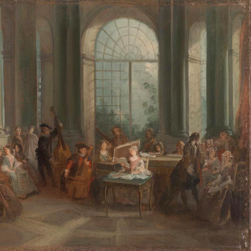 Nicolas Lancret, Le concert dans le salon parisien de Crozat, vers 1720, Alte Pinakothek