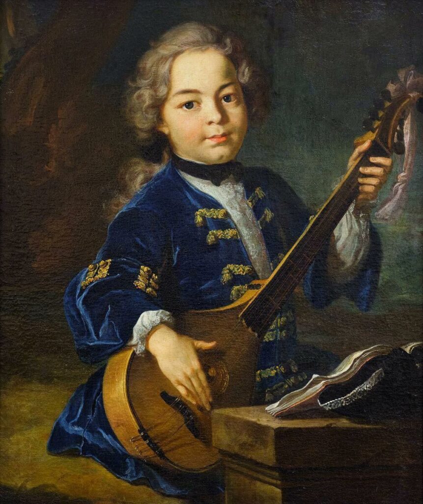 Anonyme français, Enfant musicien, 1728, Saint-Omer, musée de l'hôtel Sandelin
