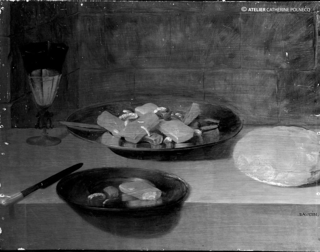 Nature morte aux financiers de Lubin Baugin, infrarouge - VIchy Enchères.