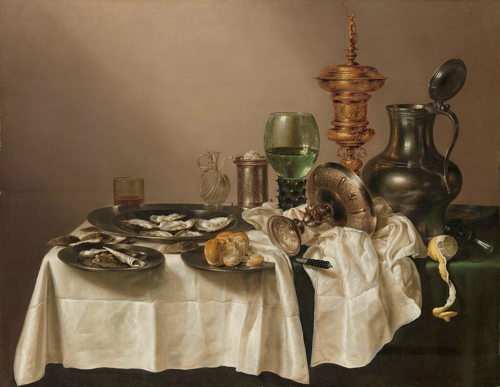 Willem Claesz Heda, Nature morte au gobelet doré, 1635, Rijksmuseum, Amsterdam.
