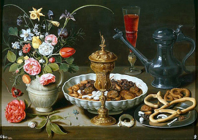 Nature morte aux noix, aux friandises et aux fleurs, de Clara Peeters-1611-Prado-Madrid