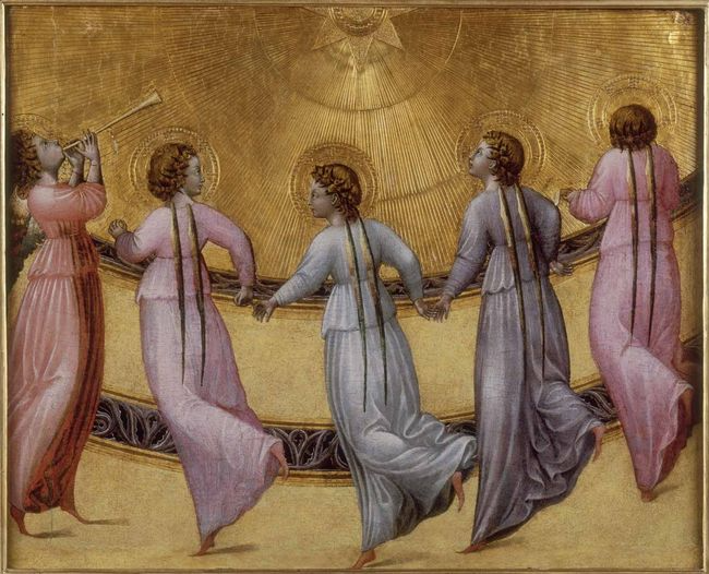 Paolo di Giovanni, "Cinq anges dansant" - vers 1430 - Musée Condé à Chantilly.