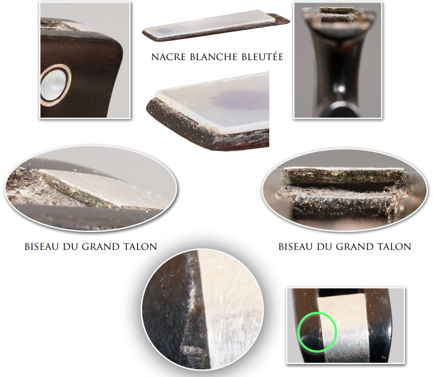 Détails du talon rond et du recouvrement.