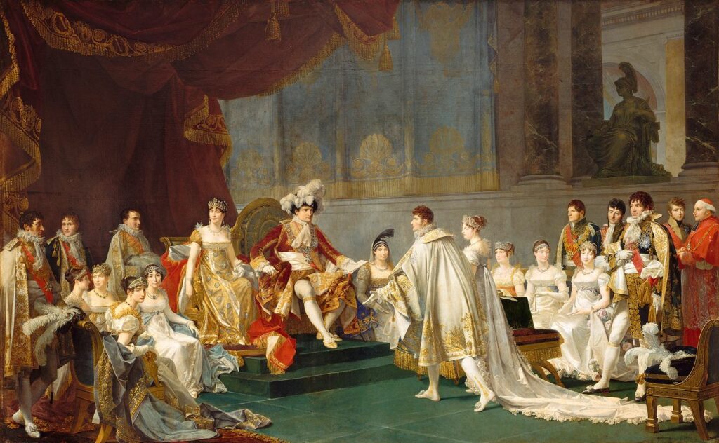 Signature du contrat de mariage du prince Jérôme Bonaparte et Frédérique-Catherine de Wurtemberg, par Jean-Baptiste Regnault - 1807 - château de Versailles.