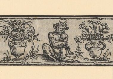 Albrecht Dürer, "Titelbordure mit laute spielendem engel" - bois gravé - 1526 - Germanisches Museum de Nüremberg.