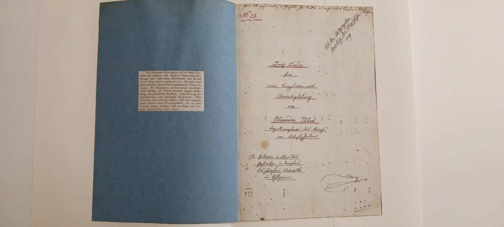 Alexandre Uber, "Zwey lieder für eine Singstimme mit Clavierbegleinung - Staatsbibliothek zu Berlin - Mus.ms-autogr Uber - A.2M. - ca 180024-1.