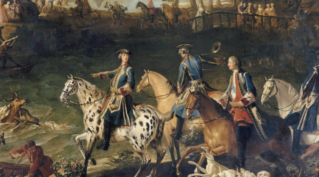 Jean-Baptiste Oudry, Chasse de Louis XIV dans la forêt de Compiègne, 1736, Musée national du château de Fontainebleau, Fontainebleau