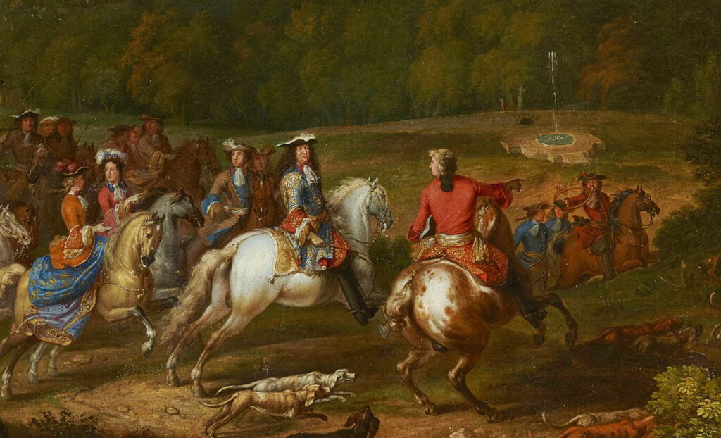 Ecole de Adam-Frans Van der Meulen, Le marquis de Louvois et son épouse chassant à Meudon, XVIIeme, Château de Versailles