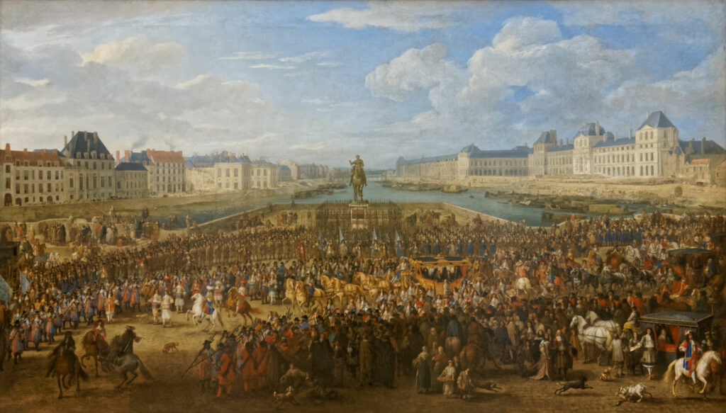 Adam Frans van der Meulen, Louis XIV traverssant le Pont-Neuf, c.1660, Louvre, dépôt Musée de Grenoble