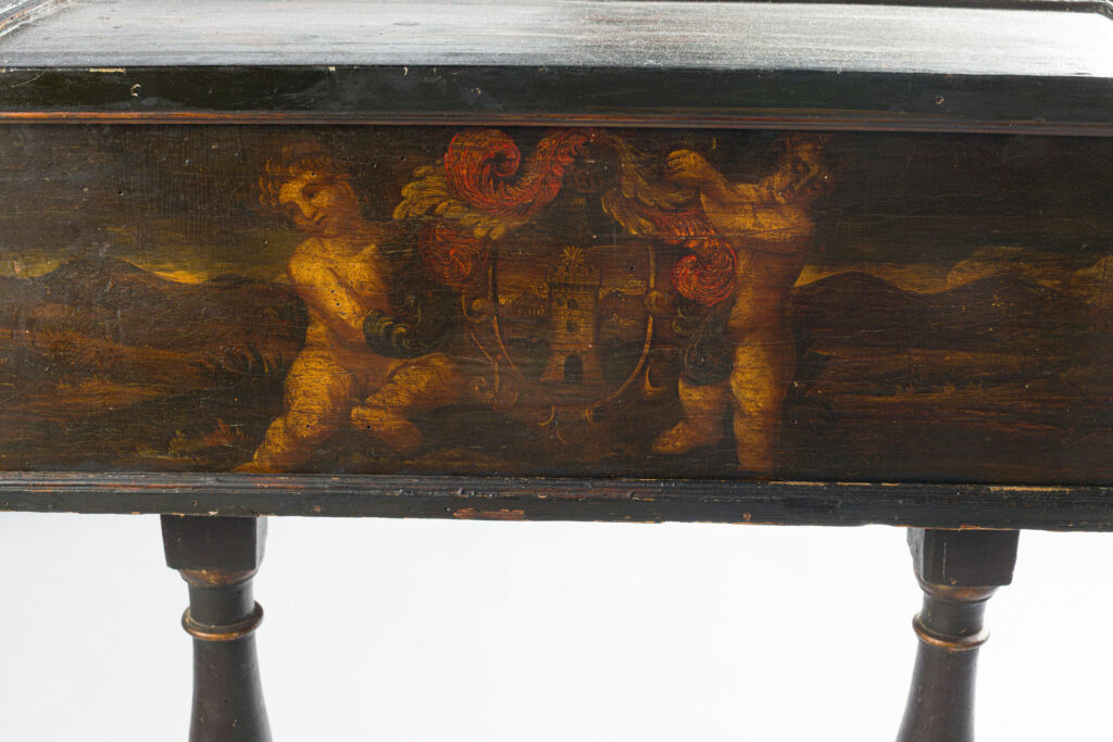 Clavecin italien probablement de Francesco FABBRI, Rome vers 1630 Instrument mis en vente par Vichy Enchères le 2 mai 2026 © Vichy Enchères/ Photo C. Darbelet