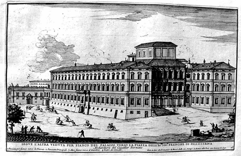 Le palazzo Barberini sur une gravure du XVIIIe siècle