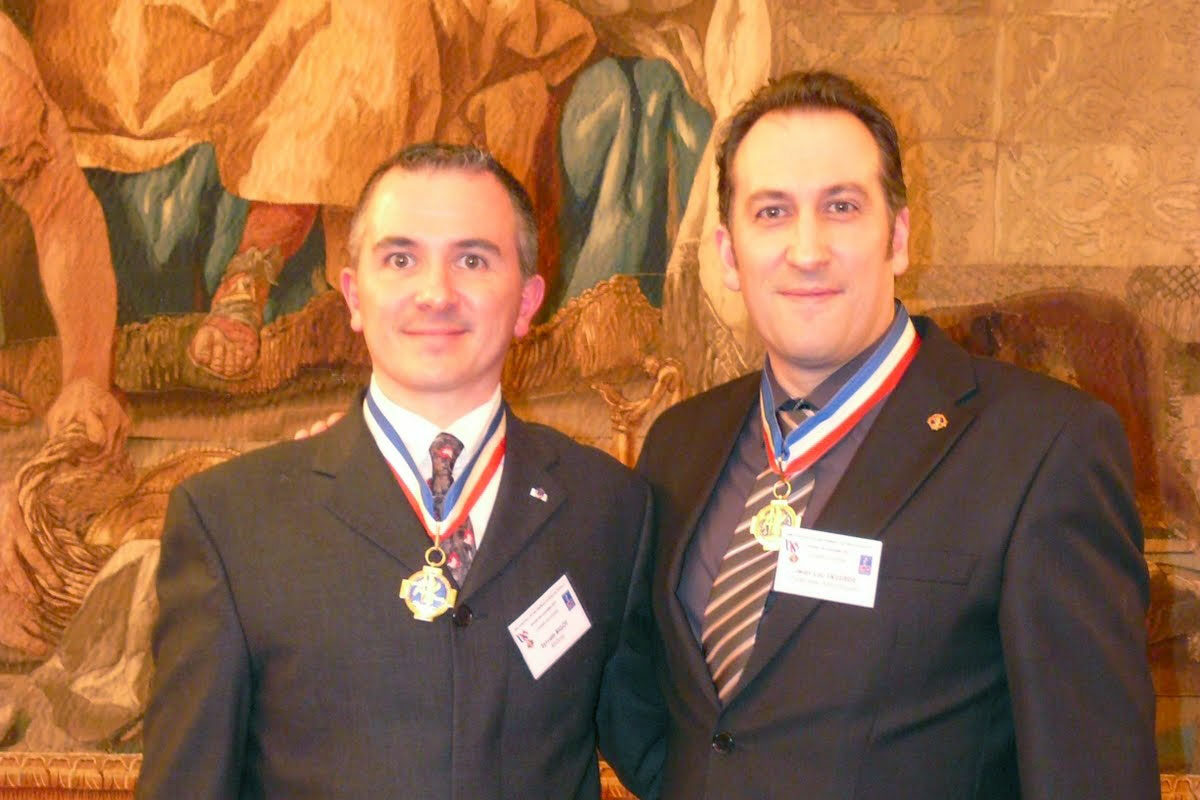 Sylvain Bigot reçu meilleur ouvrier de France, avec J.L. Tauziede, Palais de l' Élysée, le 25 juin 2011