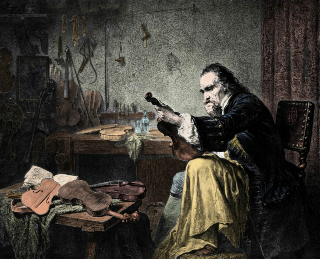 Hammann, Stradivarius dans son atelier, gravure