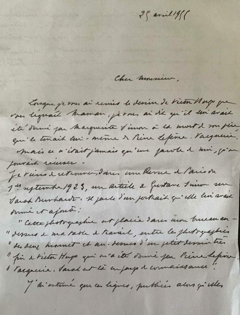 Lettre de Van den Plas, 25 avril 1955