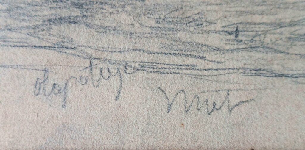 Eugène BOUDIN (1824-1898), attribué à. Paysage au bord de l'eau Dessin au crayon