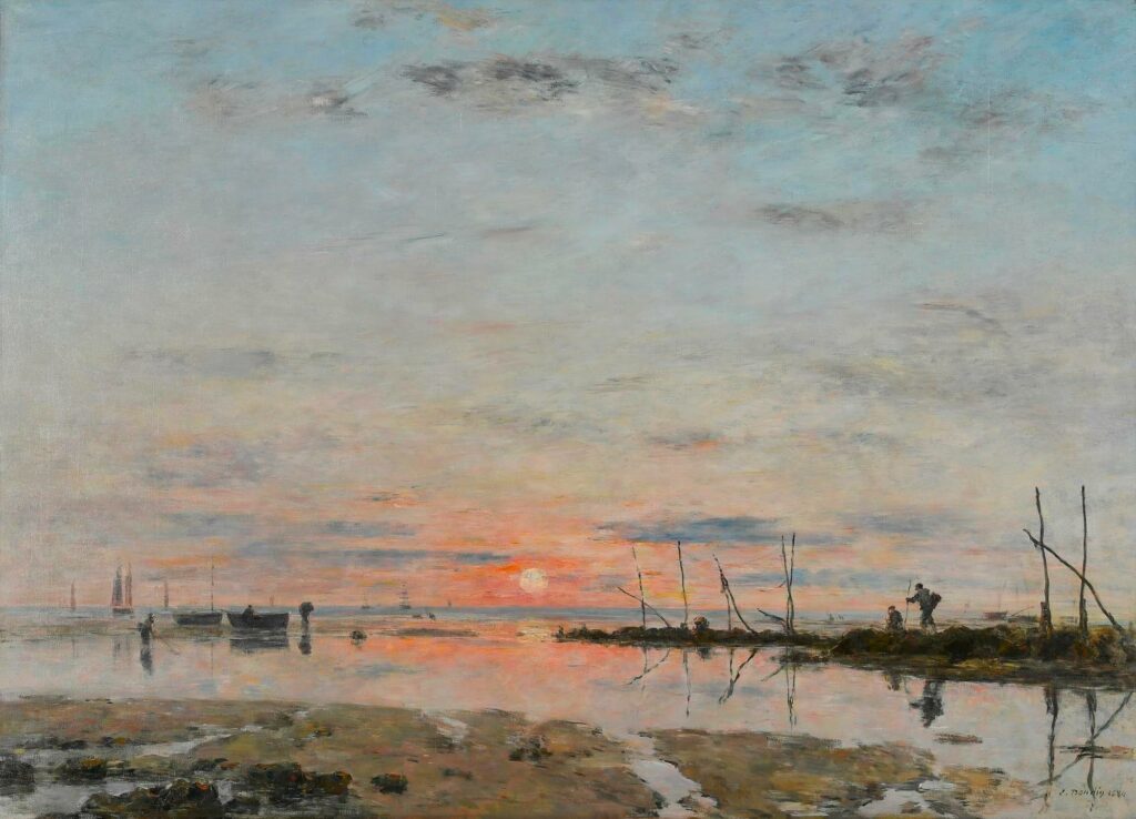 Eugène Boudin Coucher de soleil à marée basse Musée des Beaux-Arts de Saint-Lô Crédits Yves Le Meur