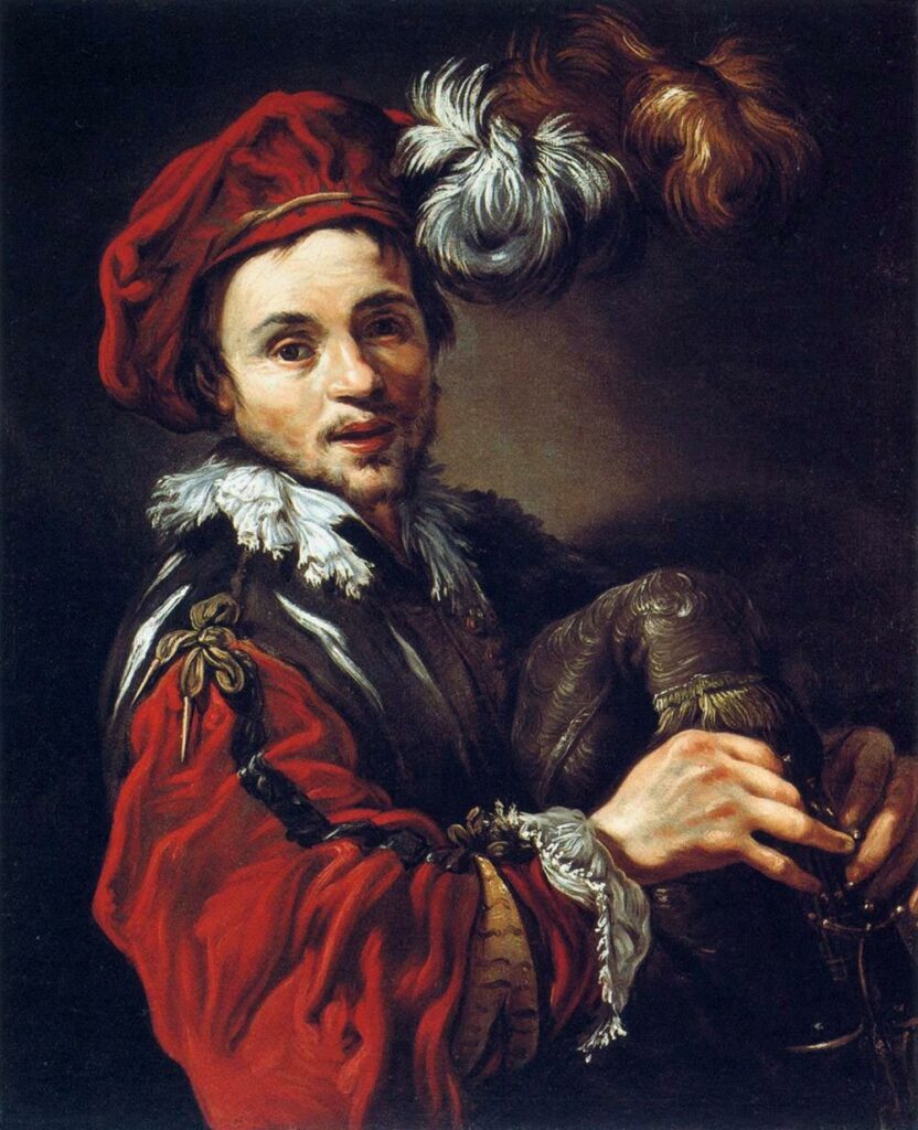 Claude Vignon, Portrait de François Langlois jouant de la sourdeline, vers 1621-1624, huile sur toile, Davis Museum at Wellesley College, Wellesley