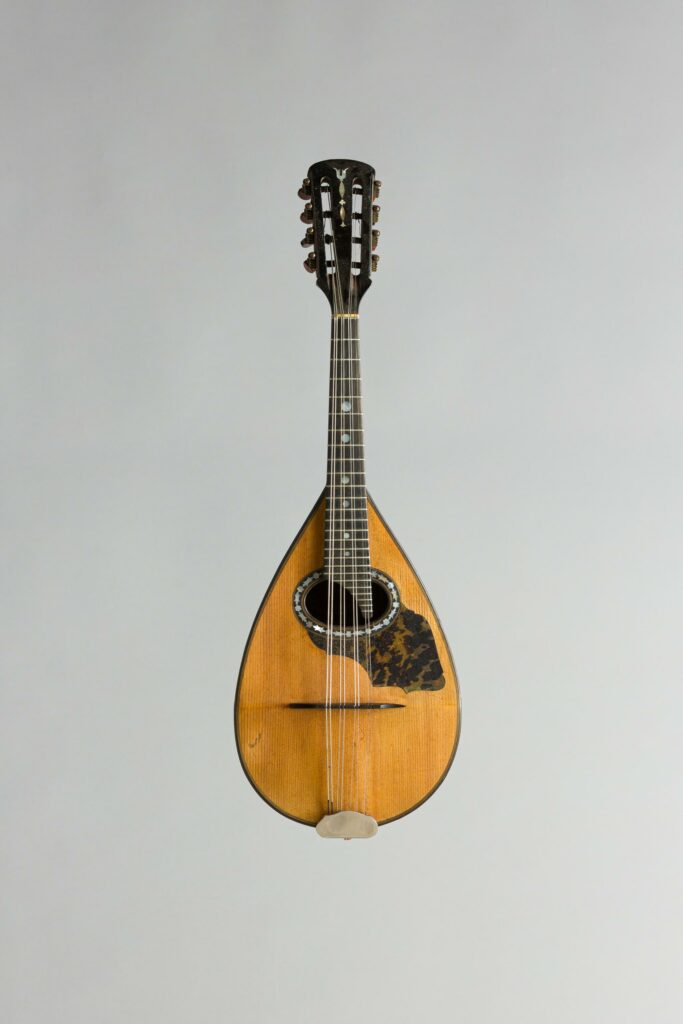Mandoline romaine à vingt six côtes de Luigi EMBERGHER, faite à Rome Model Orchestra 2, de 1913. Instrument mis en vente par Vichy Enchères le 7 novembre 2026 © Vichy Enchères/ Photo C. Darbelet