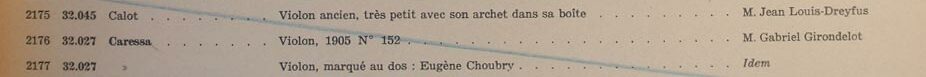 Répertoire des biens spoliés en France durant la guerre 1939-1945, chapitre VIII, Instruments de musique