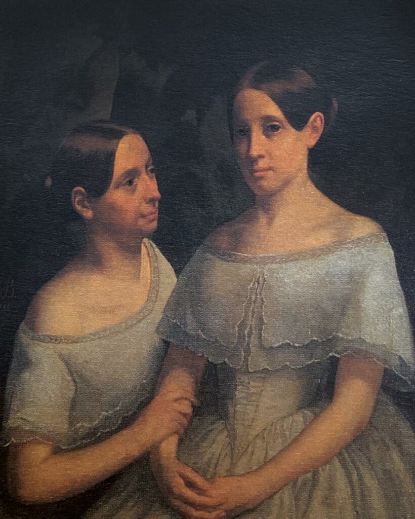 Anonyme, Portrait des jumelles Jeanne-Emilie et Marie-Claude Vuillaume, 1846, collection particulière